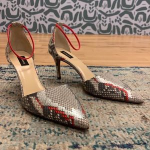 Never worn Pinko snake skin heels